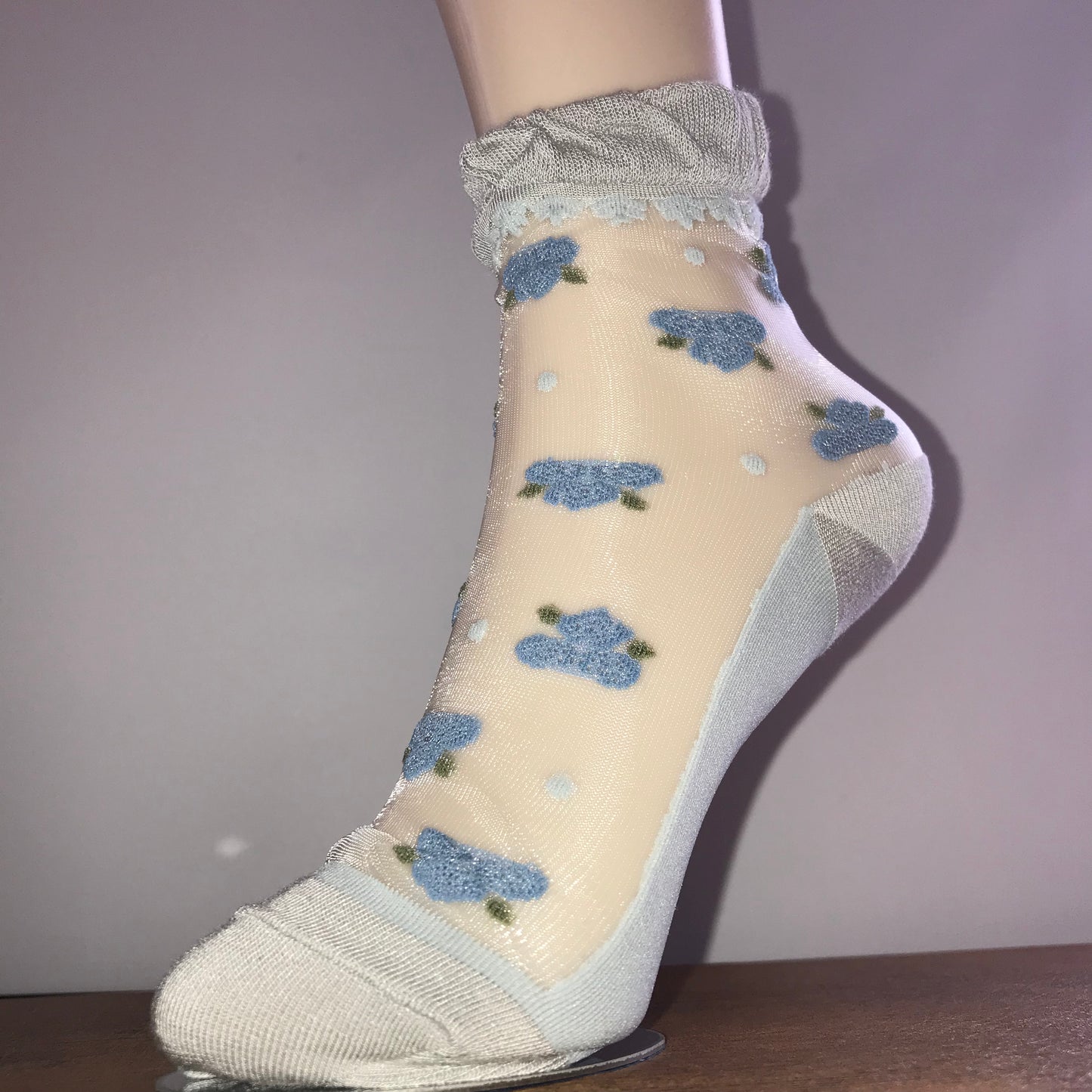 1Tonehana Ladies Elegant Socks — Sheer Beauty with Delicate Floral Charm
