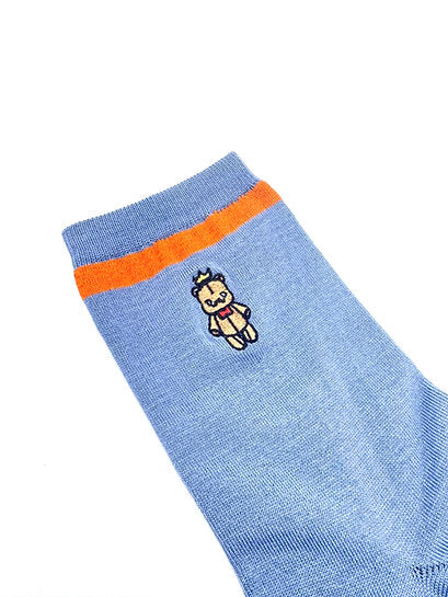 NEW ENGLAND embroidered glitter line socks
