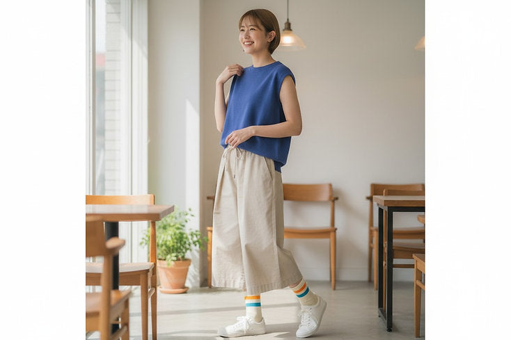 B1919 Banana Double Line Socks