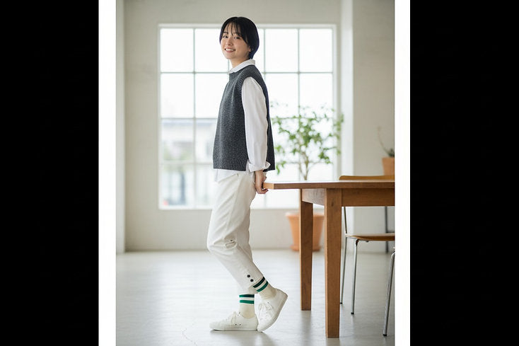 B1919 Banana Double Line Socks