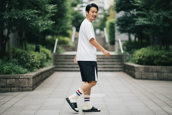 B1919 Banana Double Line Socks
