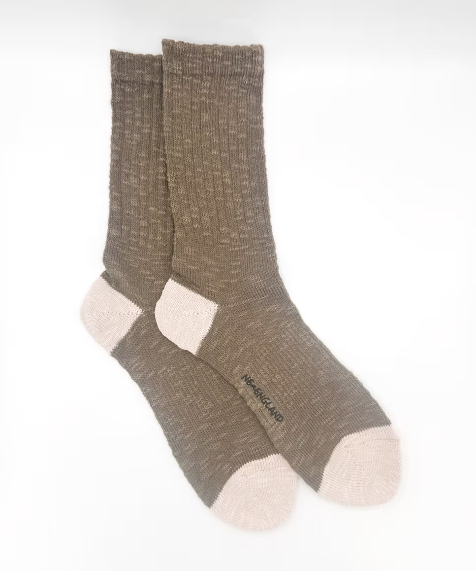 New England cotton slub crew socks