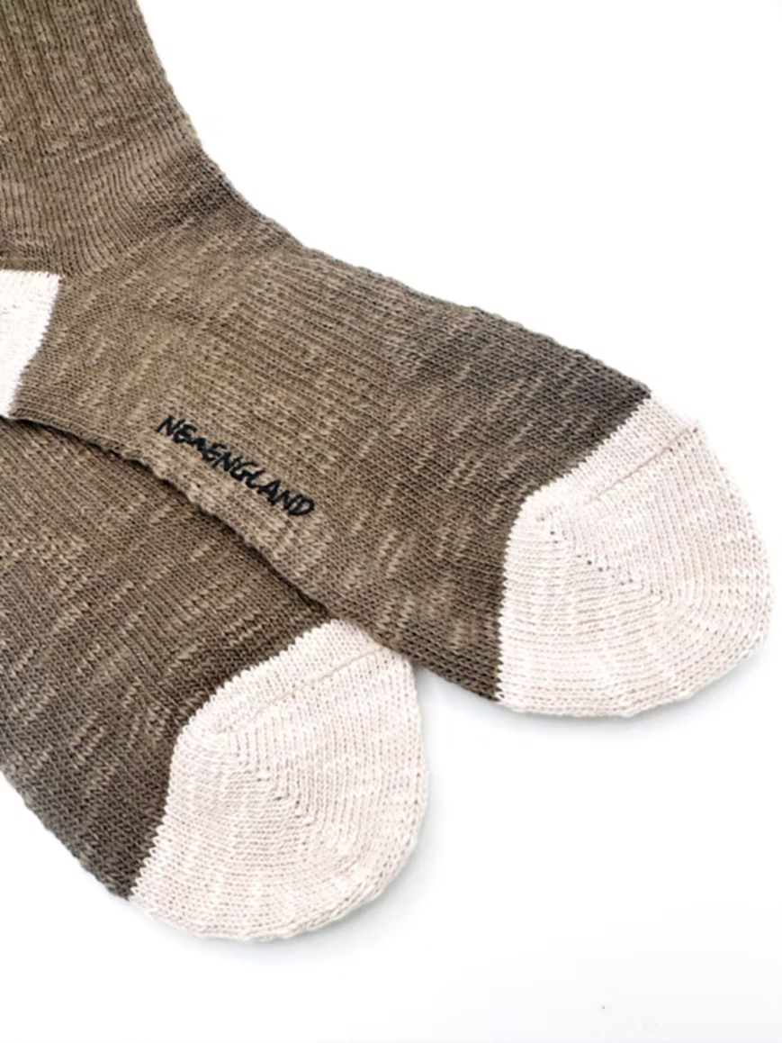 New England cotton slub crew socks
