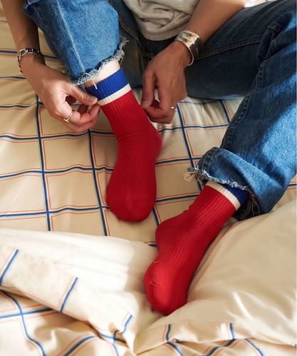 Apos Two-tone ribbed socks