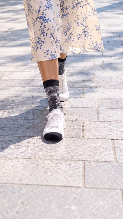 Rolled‑Top Two‑Tone Warm Socks