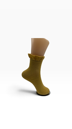 Bouclé Frill Socks — Mustard Yellow