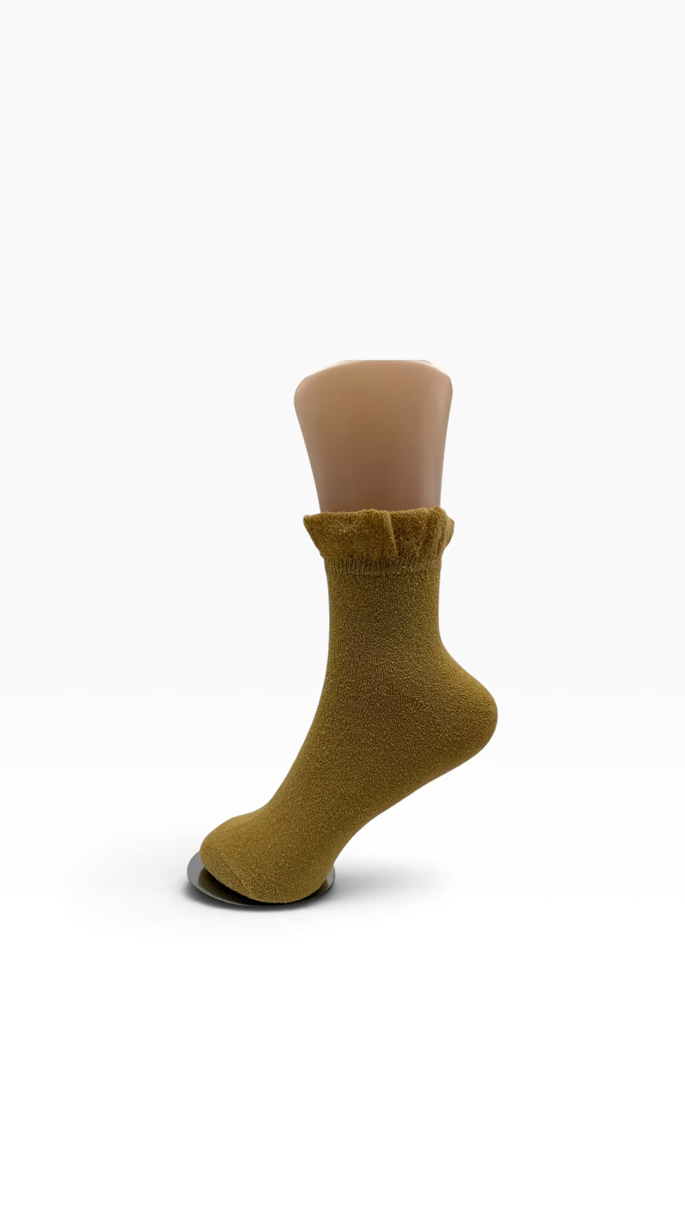 Bouclé Frill Socks — Mustard Yellow
