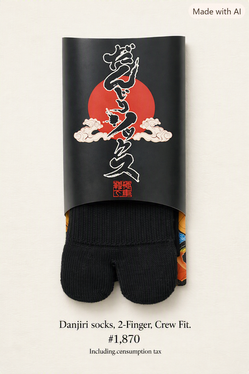 Danjiri Socks, 2-Finger Crew