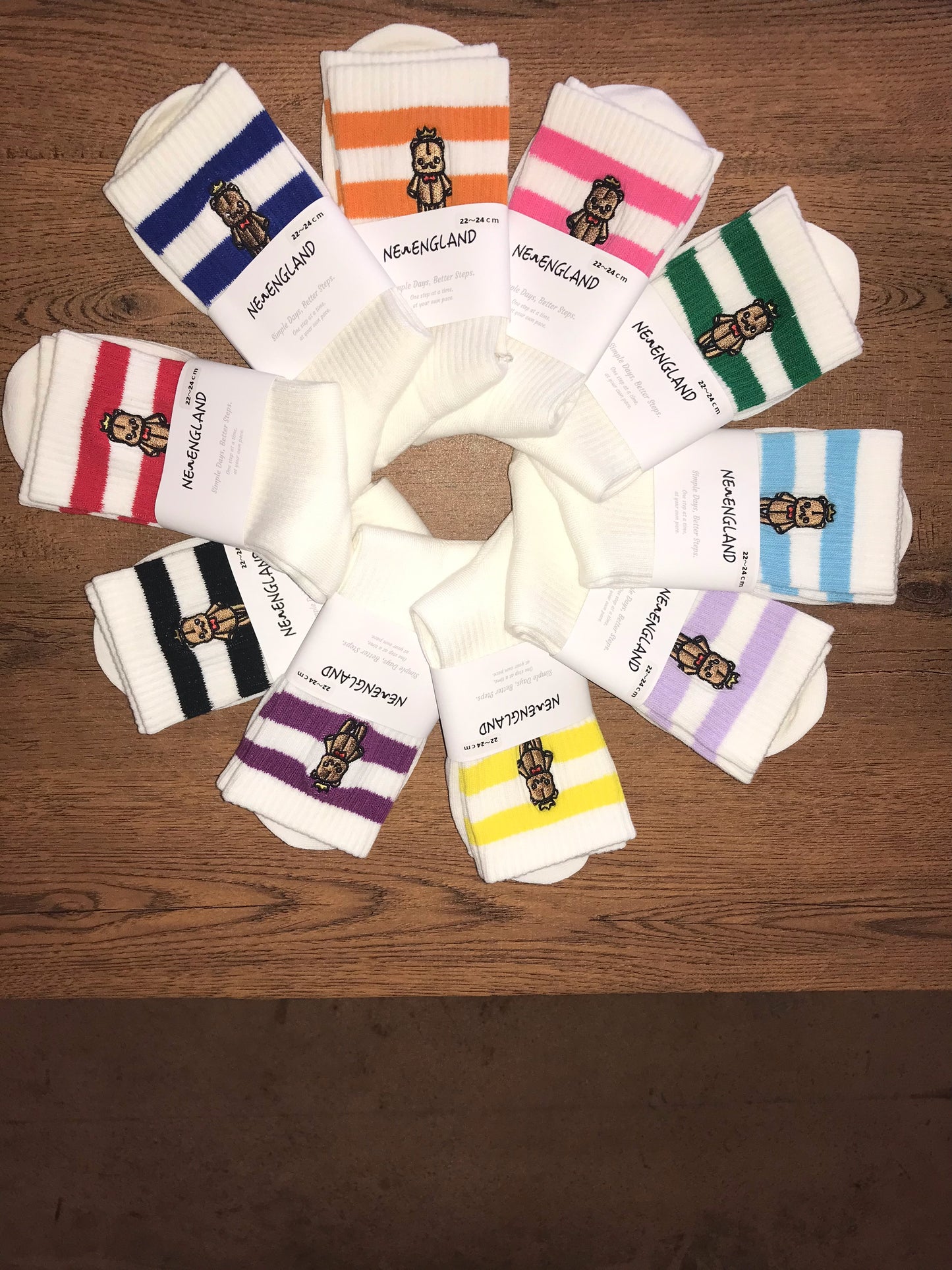 TWO‑TONE RIB SOCKS —New England