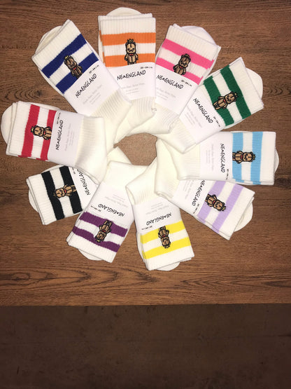 TWO‑TONE RIB SOCKS —New England