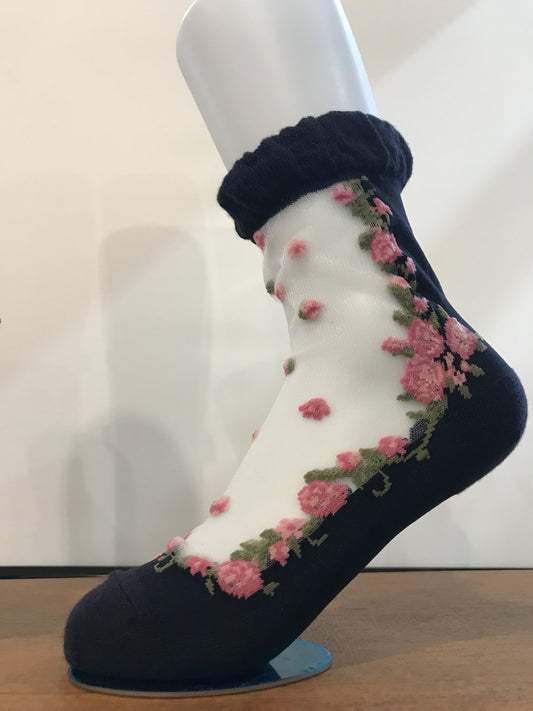 Six Roses Ladies Sock — Elegant Floral Comfort for Everyday Style