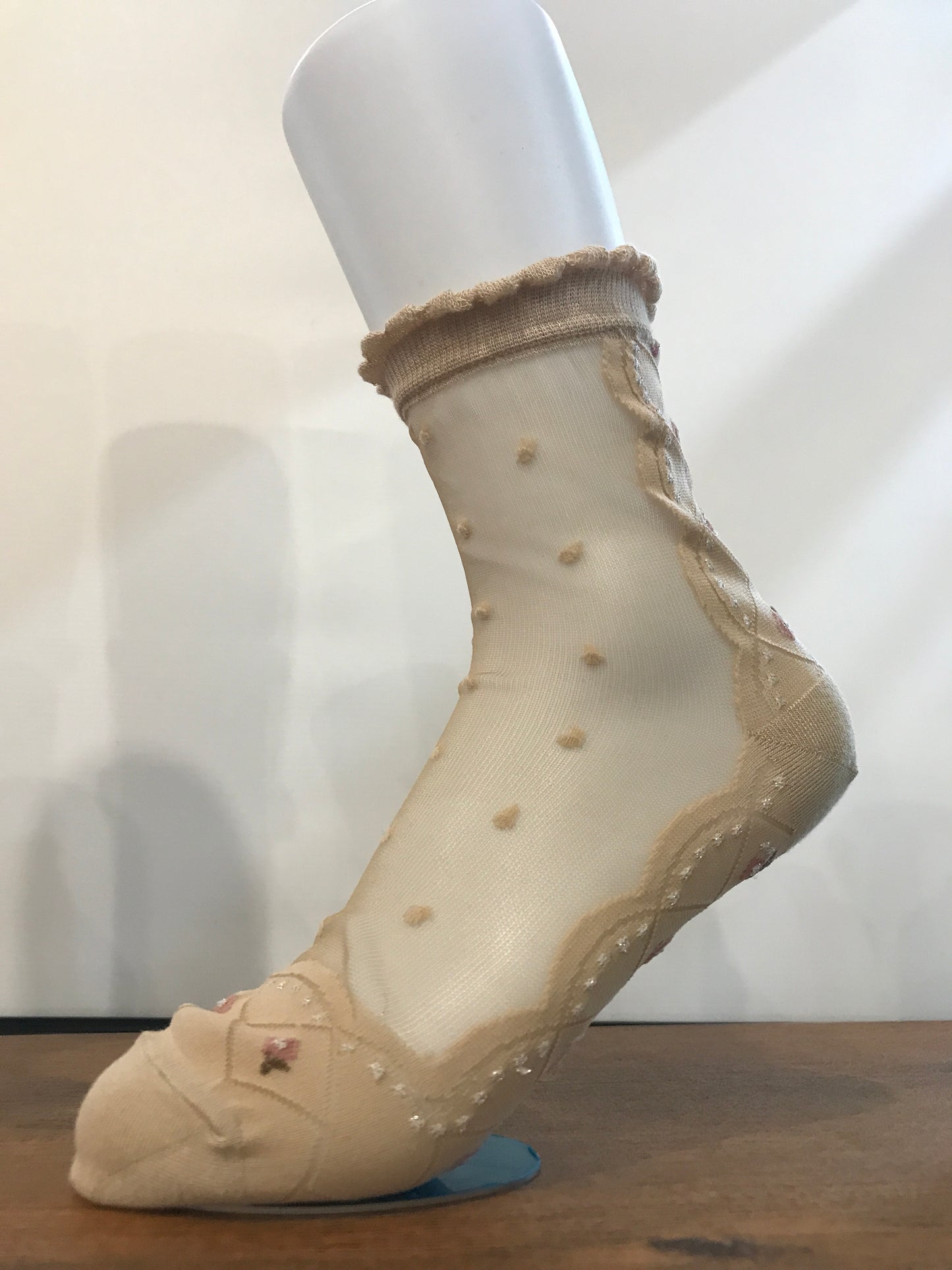 Small Floral Glitter Sheer Socks — Elegant, Feminine, Effortlessly Chic