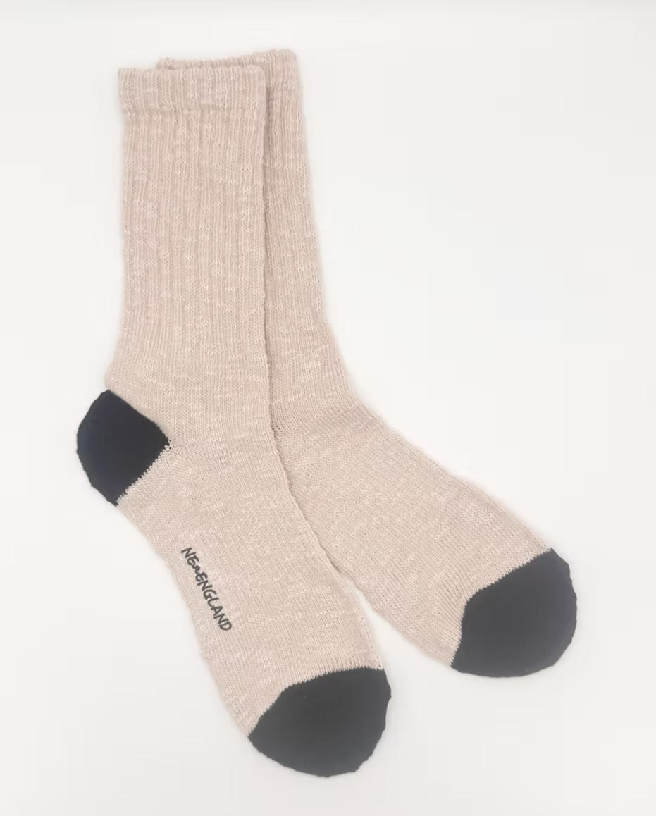 New England cotton slub crew socks
