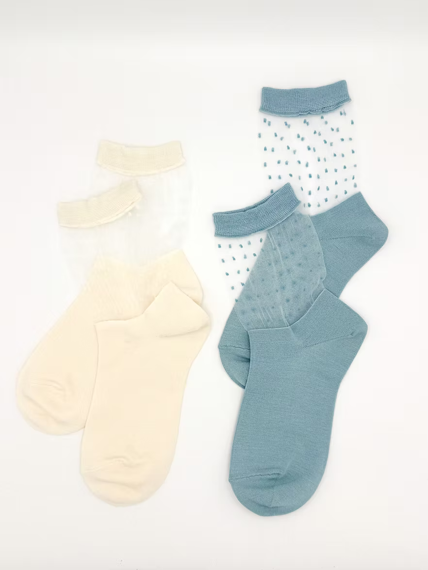 Polka Dot Sheer Socks (2 Pairs)