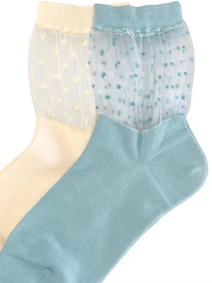 Polka Dot Sheer Socks (2 Pairs)