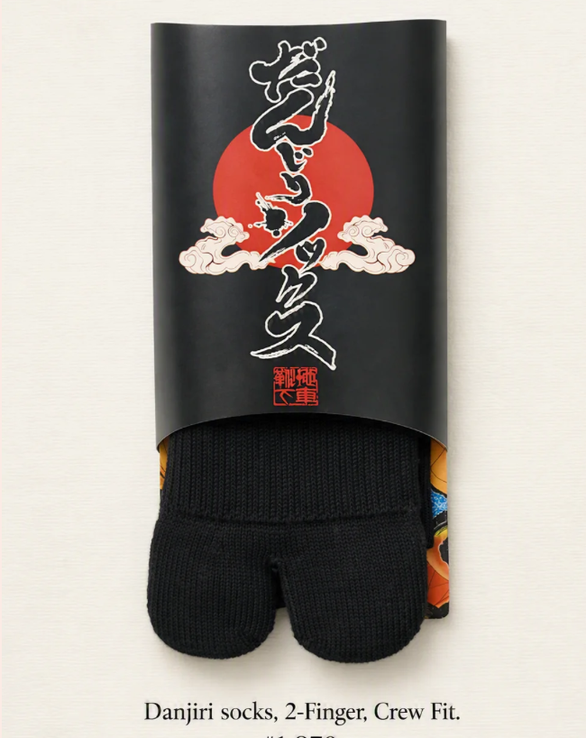 Danjiri Socks, 2-Finger Crew