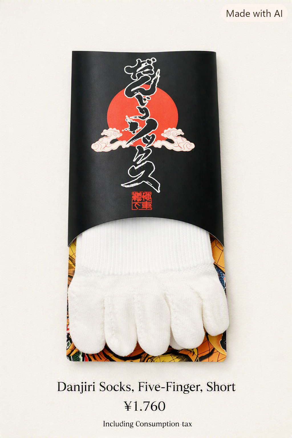 🏮 Danjiri Socks — Festival Tabi Edition ( white Five Fingers sock)