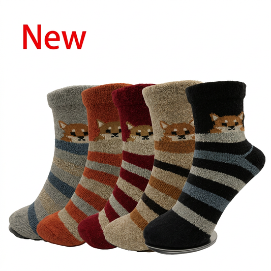 Enlarged Shiba Inu Border Socks with red New text on a white background