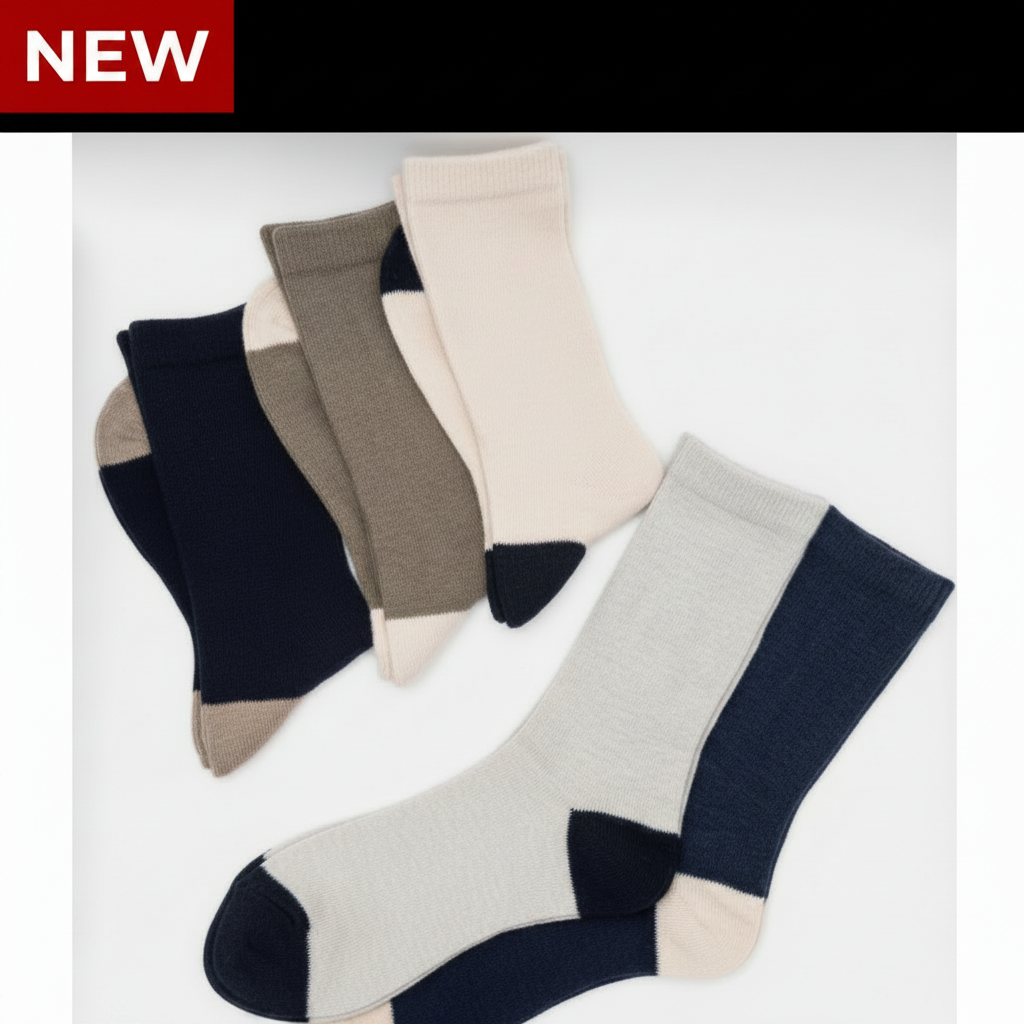 New England cotton slub crew socks