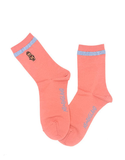 NEW ENGLAND embroidered glitter line socks