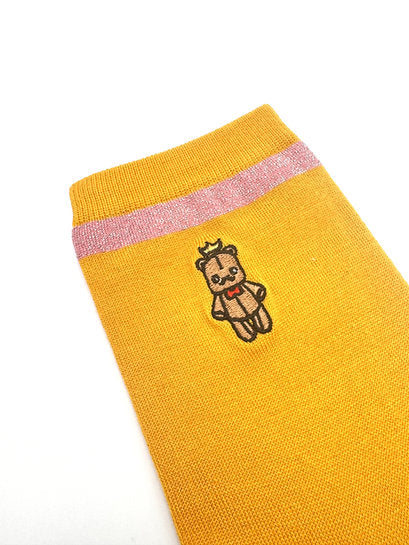 NEW ENGLAND embroidered glitter line socks