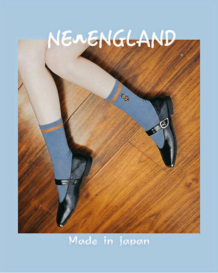 NEW ENGLAND embroidered glitter line socks