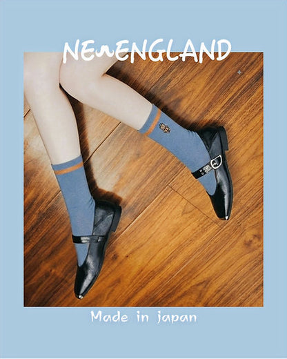 NEW ENGLAND embroidered glitter line socks