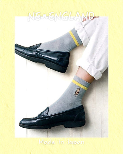 NEW ENGLAND embroidered glitter line socks
