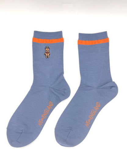 NEW ENGLAND embroidered glitter line socks