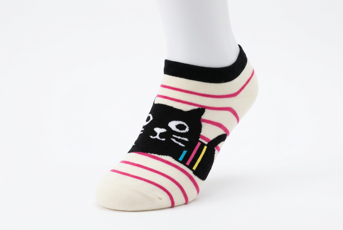 Orange bear sock with white background